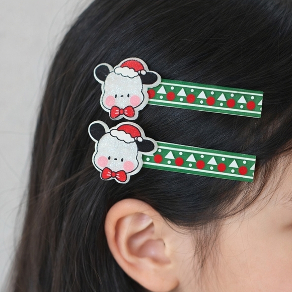 unbranded Other - Pochacco Christmas Hair Clips - Set of 2 Festive Barrettes